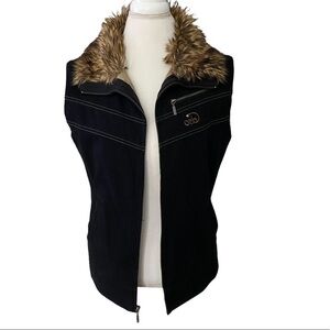 Orb Faux fur collar vest - vintage
